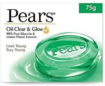 Pears Oil Clear And Glow Soap Bar - 75 gm Pack of 3(3 x 75 g)