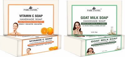PARK DANIEL Vitamin C & Goat Milk Bathing Bar Soap Pack of 2 of 100Gms (200Gms)(2 x 100 g)