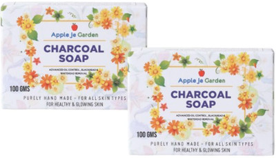 APPLE JE GARDEN Charcoal Soap 100g Pack of 2 | For Oil control, Black head & white head removal(2 x 100 g)