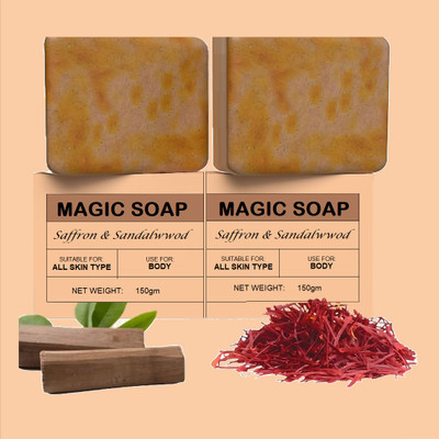 Sheny Chandan & Kesar Bath Soap | Handmade Soaps For Glowing(2 x 150 g)