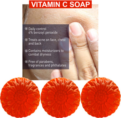 CHITAKSH Brightening Vitamin C Soap (100GM) (PACK OF 3)(3 x 100 g)