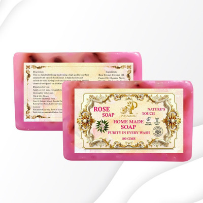 Pihaaru Pack of 2 ,Aromatic Rose Bath Soap – Nature’s Daily Care (200gm)/(2 x 100 g)
