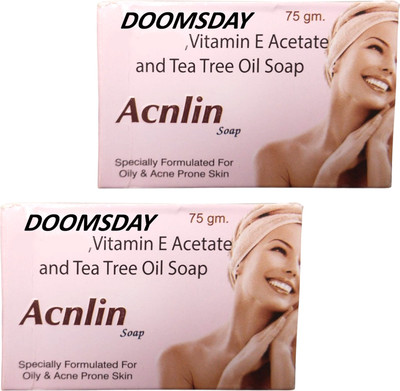 DOOMSDAY ACNLIN SOAP FOR SOFT&SMOOTH SKIN WITH VITAMIN E AND TEA TREE OIL PACK OF 2(2 x 75 g)