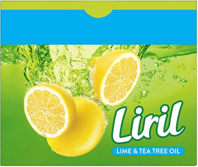 Liril Lime and Tea Tree Oil Bath Soaps,Paraben Free Soap Bar(4 x 125 g)