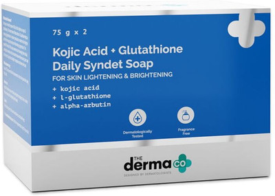 The Derma Co Kojic Acid + Glutathione Daily Syndet Soap with Kojic Acid, L-(2 x 37.5 g)