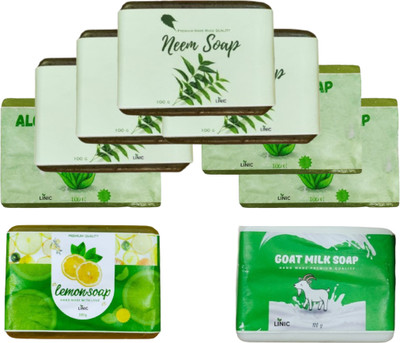 linic HERBAL NEEM SOAP(4), ALOE VERA(3), LEMON(1), GOAT MILK(1)(9 x 100 g)