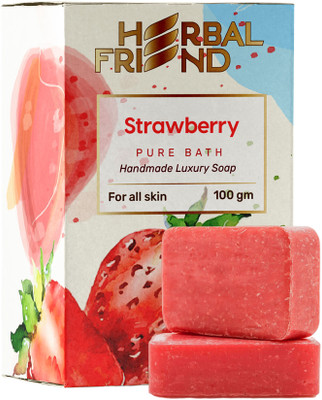 Herbal Friend Strawberry Soap deep cleans your skin leaving it refreshed, hydrated and softer(100 g)