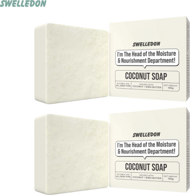 SWELLEDON Magic Soap Coconut Soap with Shea Butter Herbal Luxury Natural Shine(2 x 100 g)