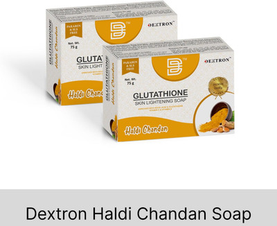 DEXTRON GlutathioneSkinLightening Soap With Haldi Chandan, Vitamin C and E, Paraben Free(2 x 75 g)