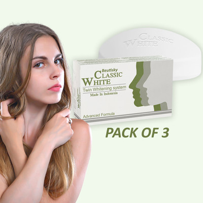 BEUTISKY Classic White Vitamin C for Soft & Glowing Skin Lightening & Smoothing Soap(3 x 85 g)