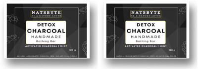 Natsbyte Handmade Soap - Charcoal Soap(2 x 120 g)