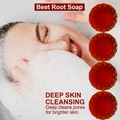 CHITAKSH Beet Root Exfoliating Bath Bar (100GM) (PACK OF 4)(4 x 100 g)