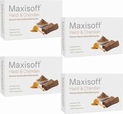Maxisoft Haldi Chandan Soap 100 gm | pH Balanced | for all Skin Types(4 x 100 g)