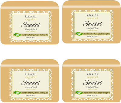 Meghdoot Herbals Sandal Body Wash Handcrafted Ayurvedic Bathing Bar 125gm (Pack of 4)(4 x 125 g)