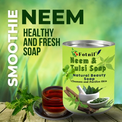 Fotnil Neem & Tulsi Soap For Healthy, Smoothie & Fresh Natural Beauty Soap 75gm, 3pcs.(3 x 75 g)