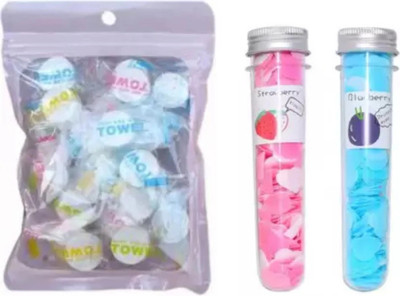 KERA WHITE Disposable Mini Paper Soap & Magic Coin Tissue Set(2 x 100 g)