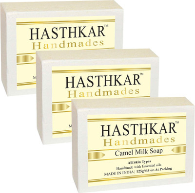HASTHKAR Handmades Glycerine Camel Milk Soap-125gm pack of 3(3 x 125 g)