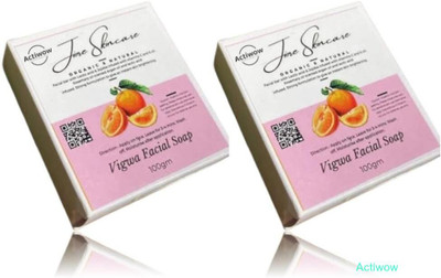 ACTIWOW Jiore Vigwa Facial Soap for Soft, Hydrated Glow Combo(2 x 100 g)