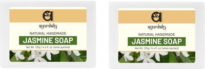 Ayurdaily NATURAL HANDMADE PREMIUM JASMINE NOURISHING BODY SOAP(2 x 125 g)