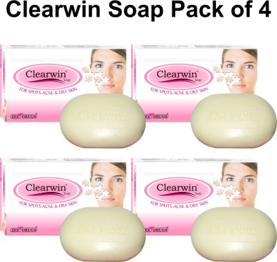 ZEE DRUGS Clearwin Soap I Vitamin E for Spots Acne & Oily Skin(4 x 75 g)