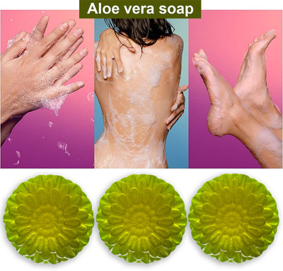 Groovy Aloe Vera Soap with Chamomile Essential Oil (100GM) (PACK OF 3)(300 g)