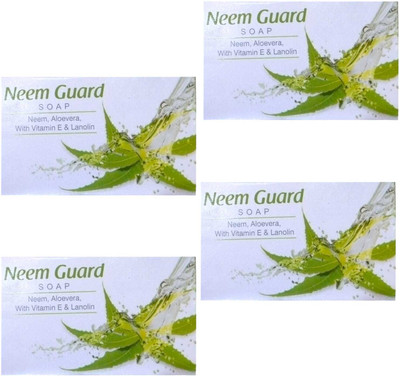 FLORENTHA NEEM GUARD SOAP ENRICHED VITAMIN E FOR HEALTHY GLOWING SKIN PACK OF 4(4 x 75 g)