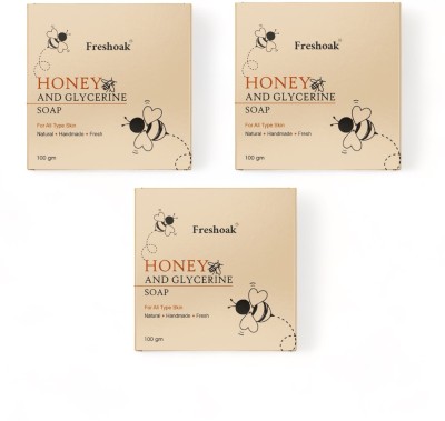 freshoak HONEY & GLYCERINE SOAP PACK OF 3(3 x 100 g)