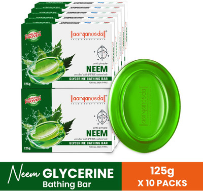 Aaryanveda Neem Soap Ayurvedic Proprietory Medicine 125gm(10 x 125 g)