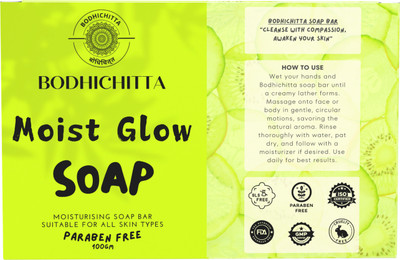 Bodhichitta Cucumber Moist Glow Soap with Glycerin For Soft, Hydrated & Moisturized Skin(100 g)