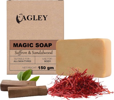 AGLEY Magic Soap Sandal Wood And Saffron for DeTan and Glowing Skin pack of 1(150 g)