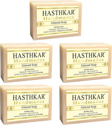 HASTHKAR Handmades Glycerine Almond Soap-125gm pack of 5(5 x 125 g)