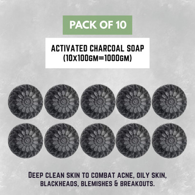 BadaHair Pack of 10 Deep Cleaning Activated Charcoal Soap(10 x 100 g)
