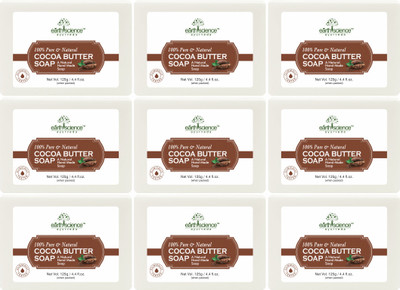 Earth Science Ayurveda Natural Cocoa Butter Bath Soap made with Natural Oils for Glowing Skin(9 x 125 g)