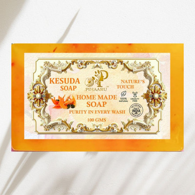 Pihaaru Kesuda Herbal Soap | Nature Inspired Bath Bar with Essential Oils(100 g)