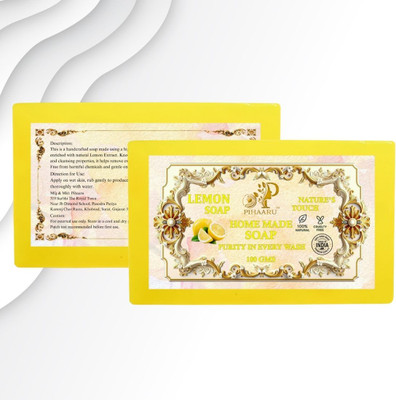 Pihaaru Pack of 2 ,Lemon Herbal Beauty Soap – Gentle on Skin, Tough on Dirt (200g)/(2 x 100 g)