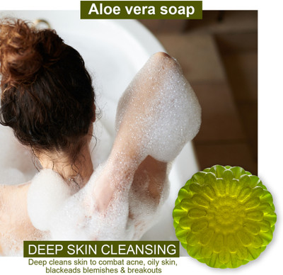 TERIHAR Fragrant Aloe Vera Soap with Floral Aroma for a Luxurious Bathing Experience(100 g)