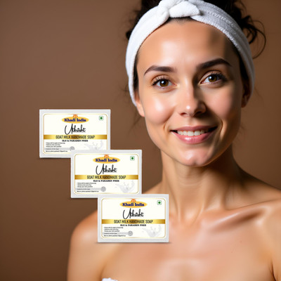 Utkrisht Goat Milk Infused Bath Soap Bars – Pack of 3(3 x 125 g)