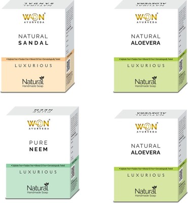 won ayurveda Pure Neem, Sandal, Aloevera Soap - (Pack Of 4)(4 x 100 g)