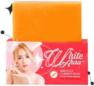 Agonize Pack of 2 | White Aura Skin Glow Carrot Soap (200Gm)'(2 x 100 g)