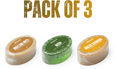 SOAPOINT Neem, Multani Mitti &Haldi chandan Natural Soap Combo (Pack of 3) (3 x 100 g)(3 x 100 g)