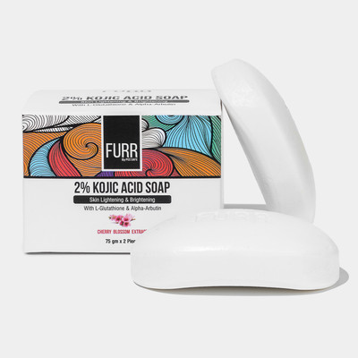 FURR By Pee Safe Kojic Acid Soap | Cherry Blossom Extract | Reduces Pigmentation | All Skin Type(2 x 75 g)