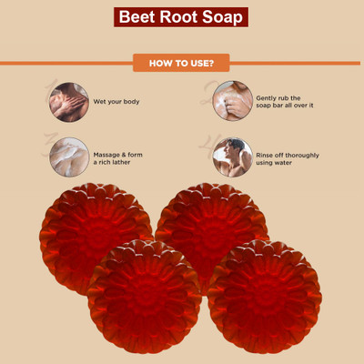 panthi Beet Root Refreshing Bath Bar (100GM) (PACK OF 4)(4 x 100 g)