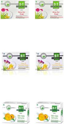 BT BOERICKE & TAFEL glow & fairness soap,akne -sor soap,skin care bathing bar pack of 6(6 x 75 g)