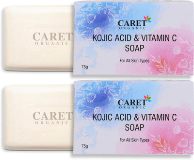 Caret Organic Kojic Acid Soap with Vitamin C | Reduce Dark Spots & Pigmentation(2 x 75 g)