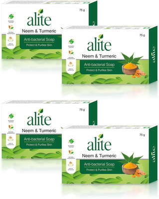 alite Ayurvedic Soap with Neem & Turmeric for Acne and Breakouts(4 x 18.75 g)
