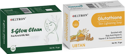 DEXTRON S-Glow Clean & Ubtan Herbal Soap Combo – 150g (Set of 2)(150 g)