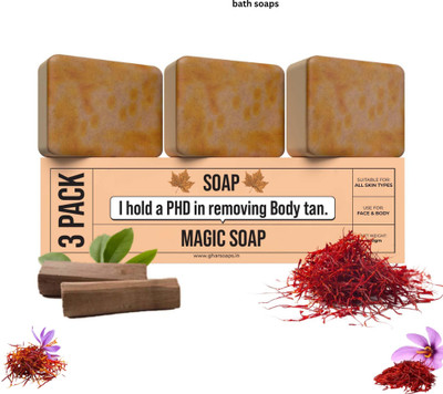 TECNOFEX Herbal Magic Soap – Natural Glow & Tan Removal Sandalwood Bar(3 x 100 g)