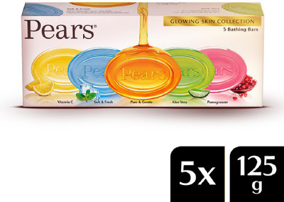Pears Variety Pack, 5 Glycerin Bathing Bars, 625 gms(625 g)