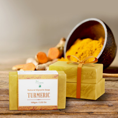 LA MONK Transparent Handmade Glycerine Turmeric Soap(2 x 90 g)