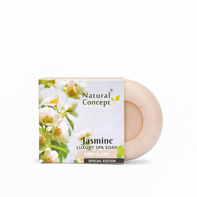 NATURAL CONCEPT Jasmine Soap Pack of 4 - Pure Coconut Oil, Luxurious & Uplifting Bath Experience(4 x 100 g)